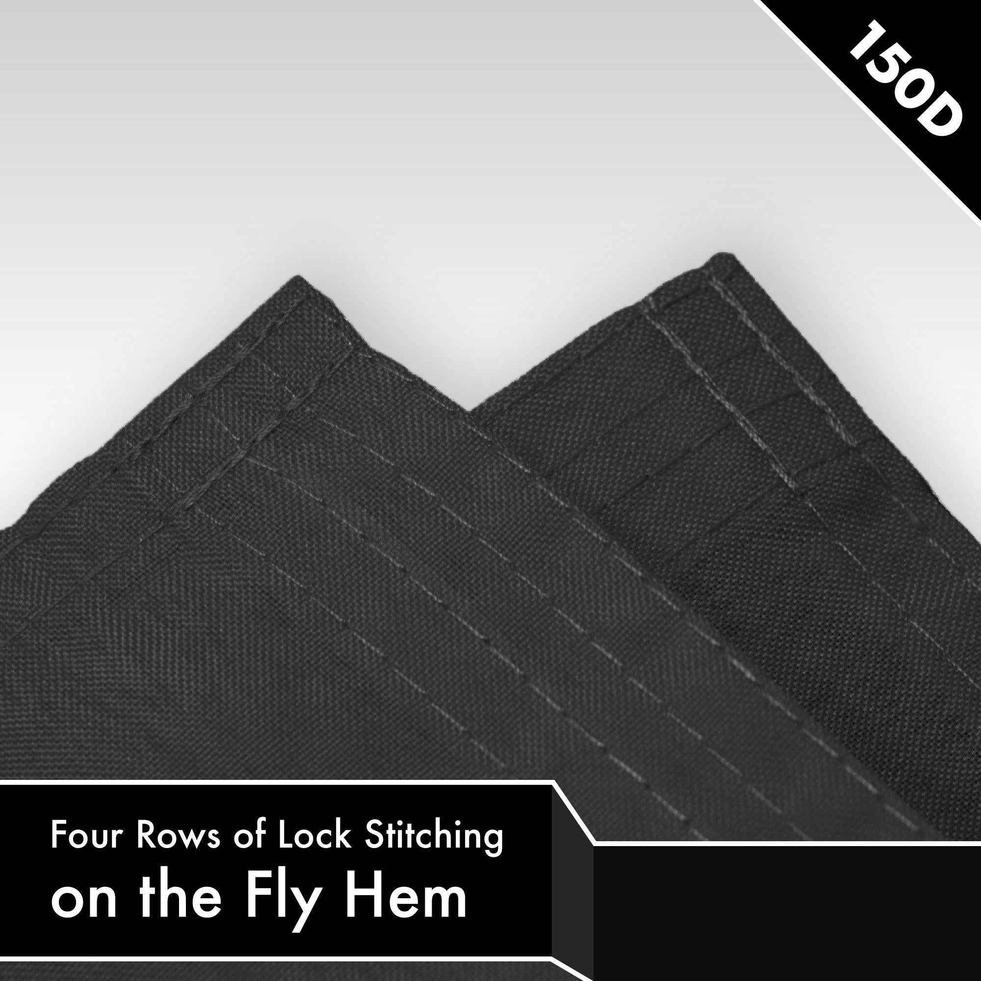 Solid Black Color Flag 3x5 Ft 2-Pack Printed 150D Polyester By G128