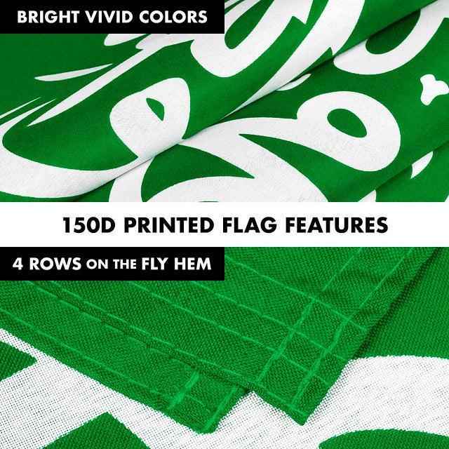 G128 Combo Pack: 6 Feet Tangle Free Spinning Flagpole (Silver) Saudi Arabia Saudi Arabian Flag 3x5 ft Printed 150D Brass Grommets (Flag Included) Aluminum Flag Pole