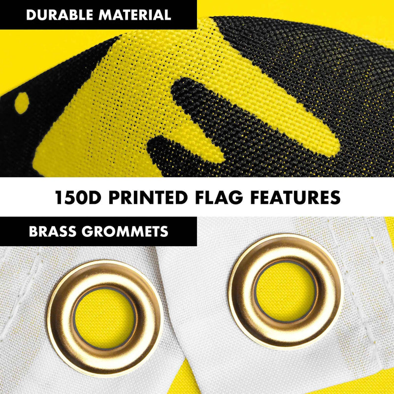 G128 Combo Pack: 6 Ft Tangle Free Spinning Flagpole (Silver) & No Step on Snek Cute Cartoon Flag 3x5 Ft Printed 150D Polyester, Brass Grommets (Flag Included) Aluminum Flag Pole