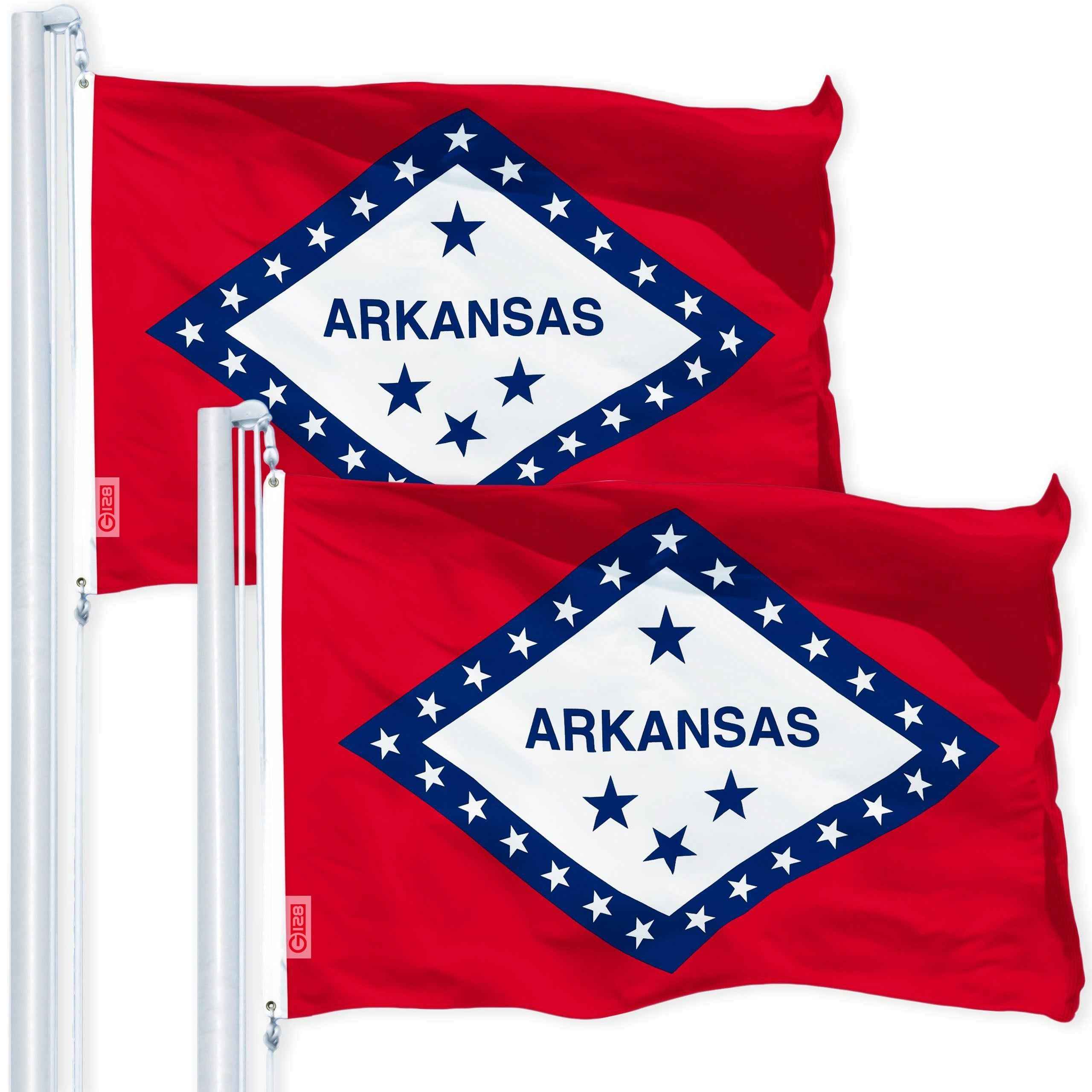 Arkansas AR State Flag 3x5 Ft 2-Pack 150D Printed Polyester By G128