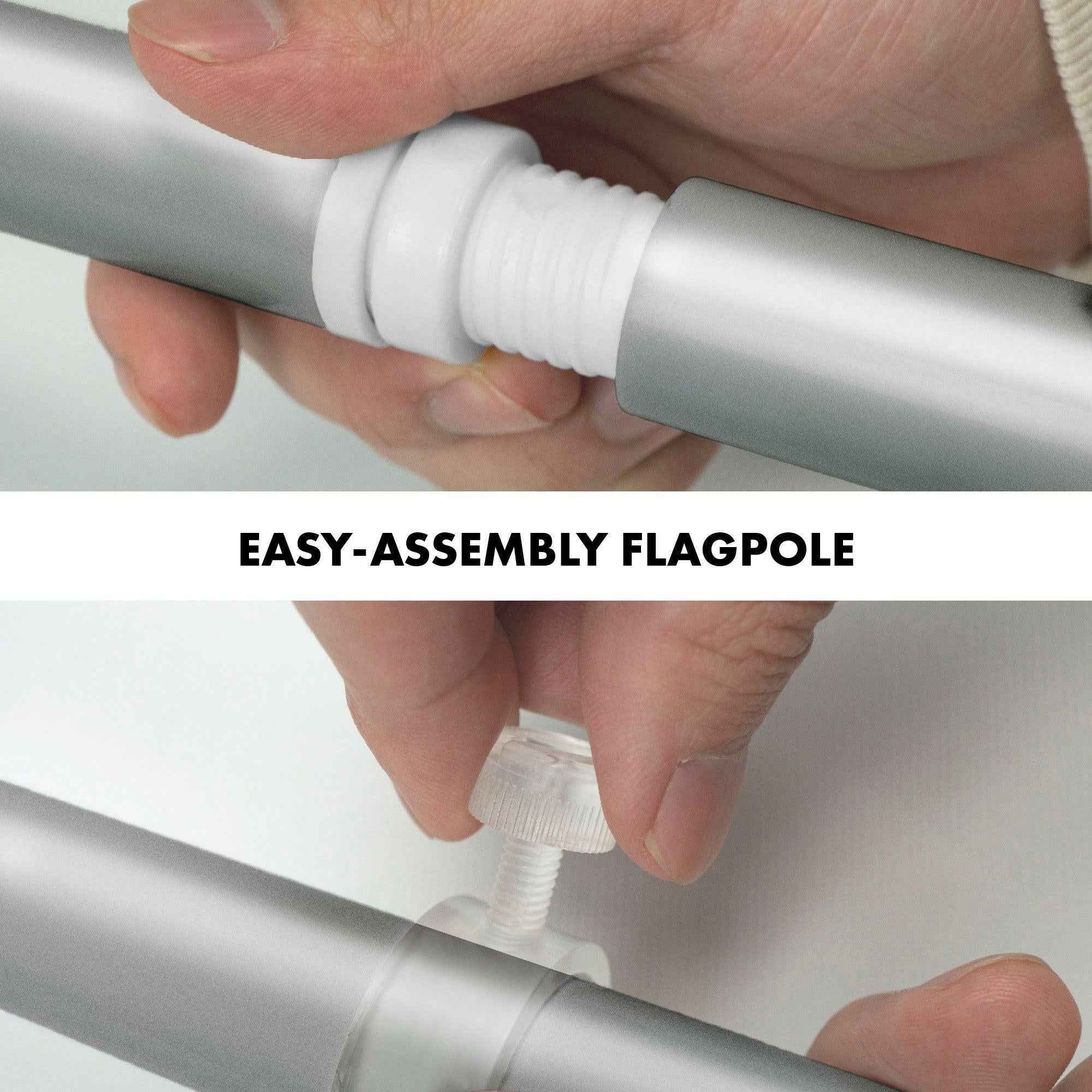 G128 Flag Pole 6FT Silver Tangle Free & Lithuania Lithuanian Flag 3x5 Ft Combo Printed 150D Polyester