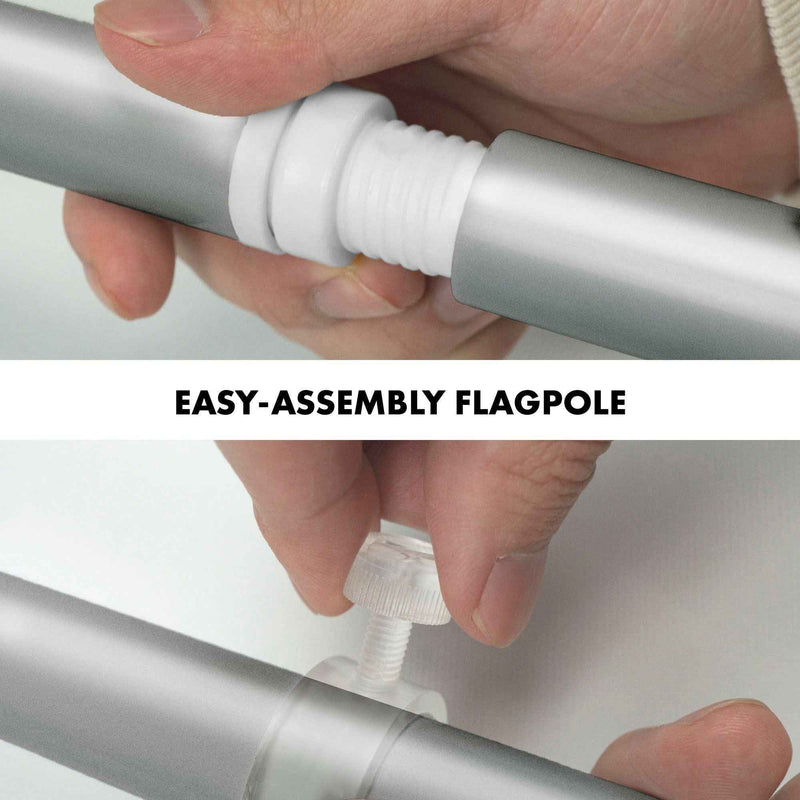 G128 Flag Pole 6FT Silver Tangle Free & Lithuania Lithuanian Flag 3x5 Ft Combo Printed 150D Polyester