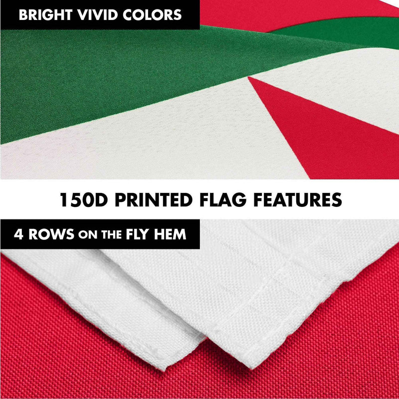 G128 Combo Pack: 6 Ft Tangle Free Spinning Flagpole (Silver) & Algeria Flag 3x5 Ft Printed 150D Polyester, Brass Grommets (Flag Included) Aluminum Flag Pole