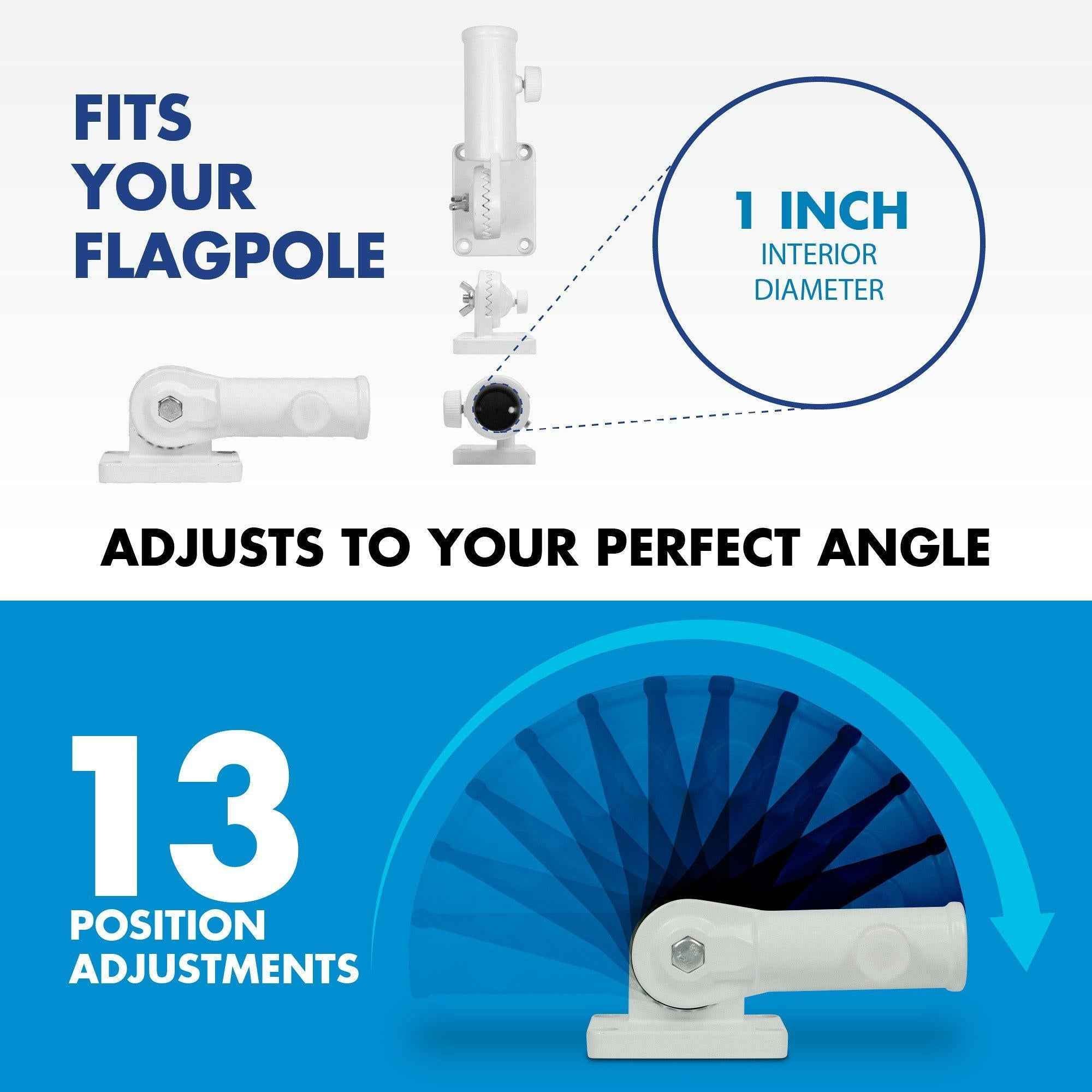 G128 Combo Pack: 6 Ft Tangle Free Aluminum Spinning Flagpole (White) & United Nations Flag 3x5 Ft, LiteWeave Pro Series Printed 150D Polyester | Pole with Flag Included