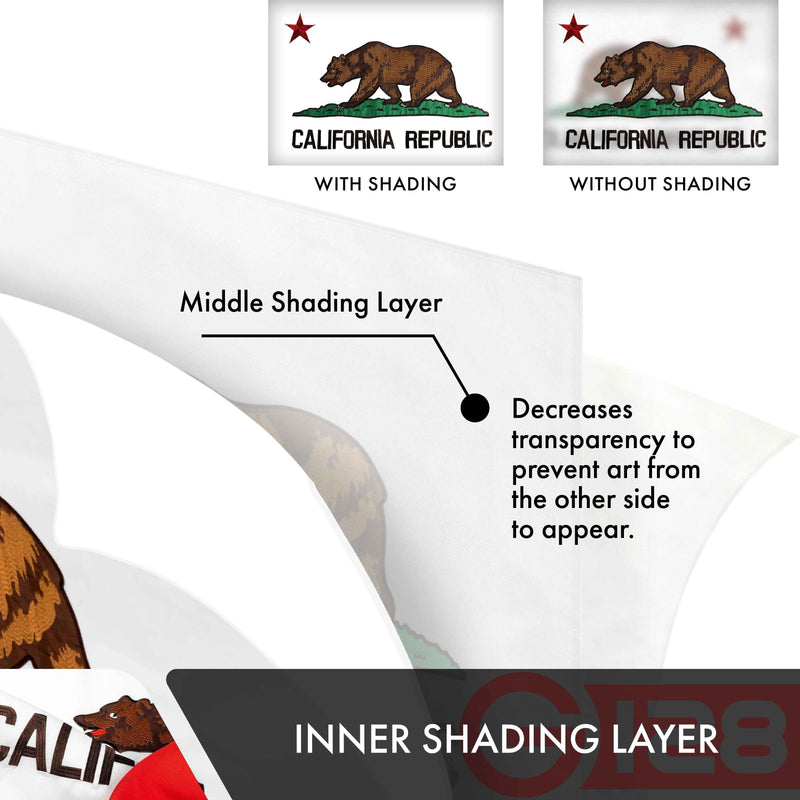 California State Flag 210D Embroidered Polyester 2x3 Ft - Double Sided 3ply