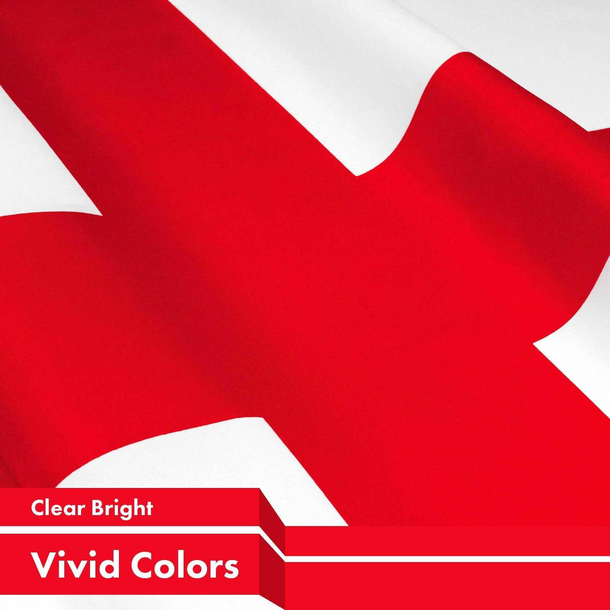 G128 Combo Pack: USA American Flag 3x5 Ft 150D Printed Stars & England (English) Flag 3x5 Ft 150D Printed