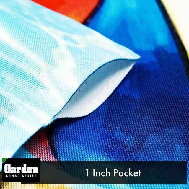 G128 Combo Pack: Garden Flag Stand Black 36x16 Inch & Garden Flag Summer Fun with Cat in Pool 12x18 Inch