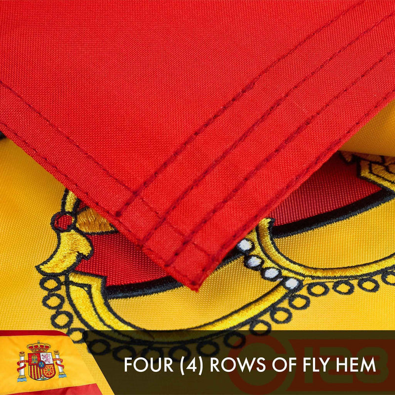 Spain Spanish Flag 3x5 Ft 2-Pack Double-sided Embroidered Polyester By G128