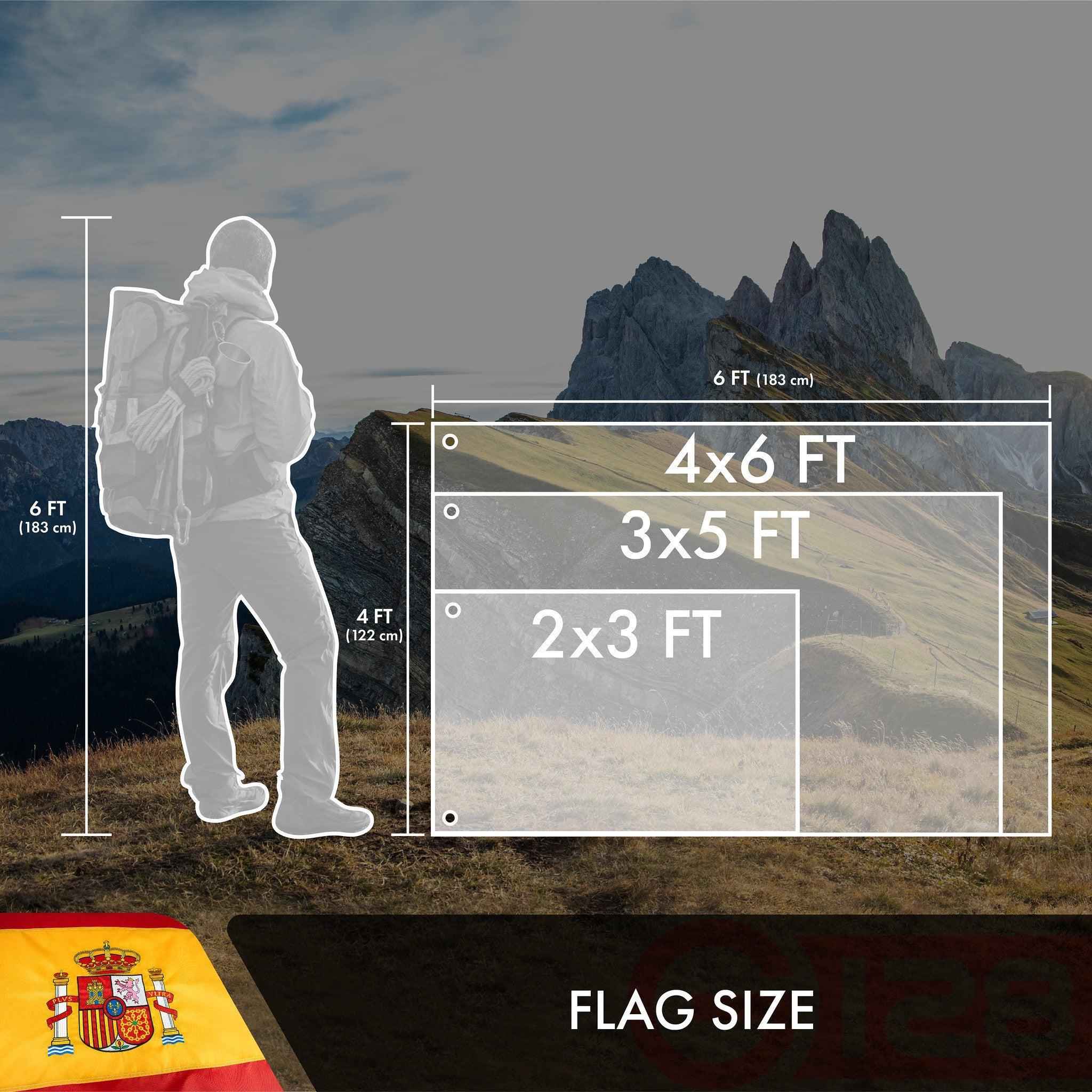 Spain Spanish Flag 3x5 Ft 2-Pack Double-sided Embroidered Polyester By G128