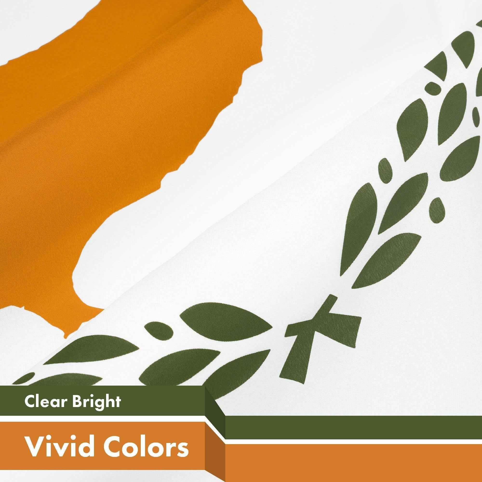 G128 Cyprus Cypriot Flag | 3x5 Ft | LiteWeave Pro Series Printed 150D Polyester | Country Flag, Indoor/Outdoor, Vibrant Colors, Brass Grommets, Thicker and More Durable Than 100D 75D Polyester