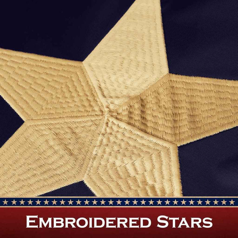 G128 Texas Tea-Stained TX State Flag | 1x1.5 Ft | Pole Sleeve Embroidered 420D Polyester - Embroidered Stars, Sewn Stripes, Brass Grommets, Indoor/Outdoor, Vibrant Colors, Quality Polyester