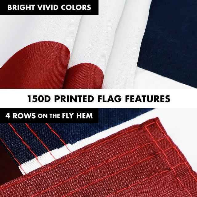 G128 Combo Pack: 6 Feet Tangle Free Spinning Flagpole (Silver) Thailand Thai Flag 3x5 ft Printed 150D Brass Grommets (Flag Included) Aluminum Flag Pole