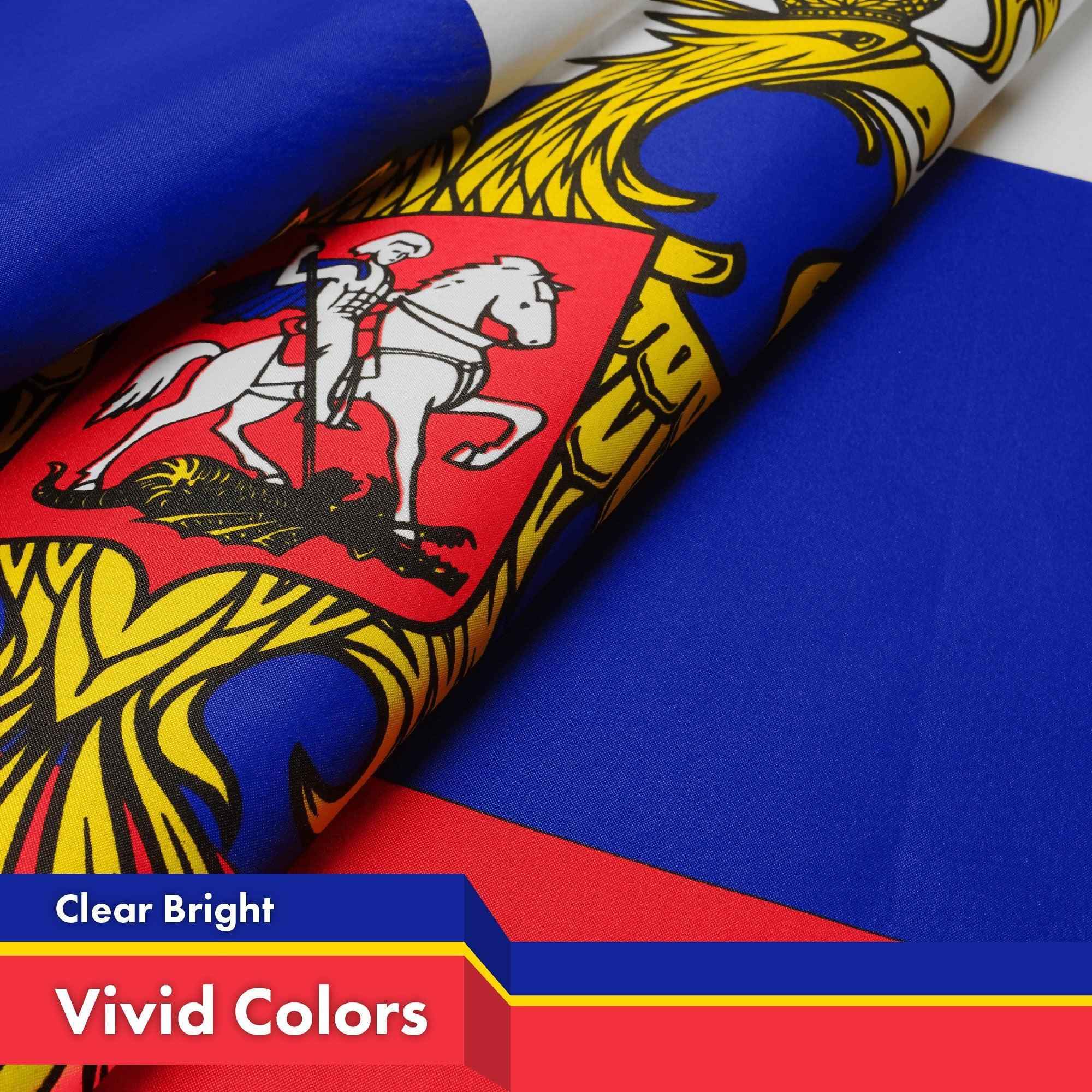 G128 Russia Russian Ensign Flag | 3x5 Ft | LiteWeave Pro Series Printed 150D Polyester | Country Flag, Indoor/Outdoor, Vibrant Colors, Brass Grommets, Thicker and More Durable Than 100D 75D Polyester