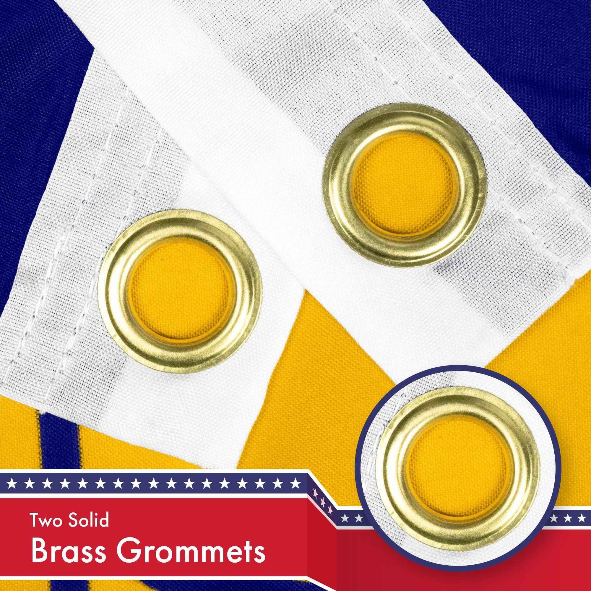 G128 Combo Pack: USA American Flag 3x5 Ft 150D Printed Stars & Indiana Flag 3x5 Ft 150D Printed