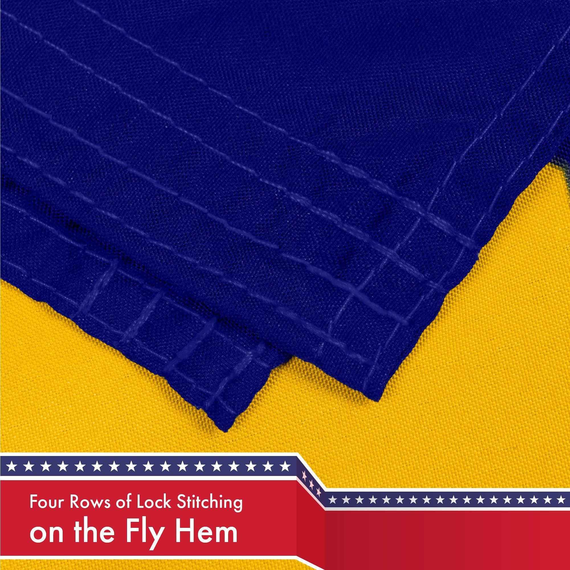 G128 Combo Pack: USA American Flag 3x5 Ft 150D Printed Stars & Indiana Flag 3x5 Ft 150D Printed