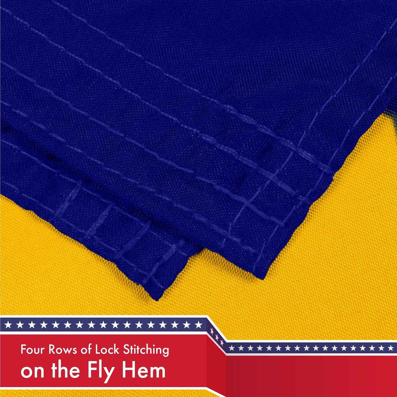 G128 Combo Pack: USA American Flag 3x5 Ft 150D Printed Stars & Indiana Flag 3x5 Ft 150D Printed