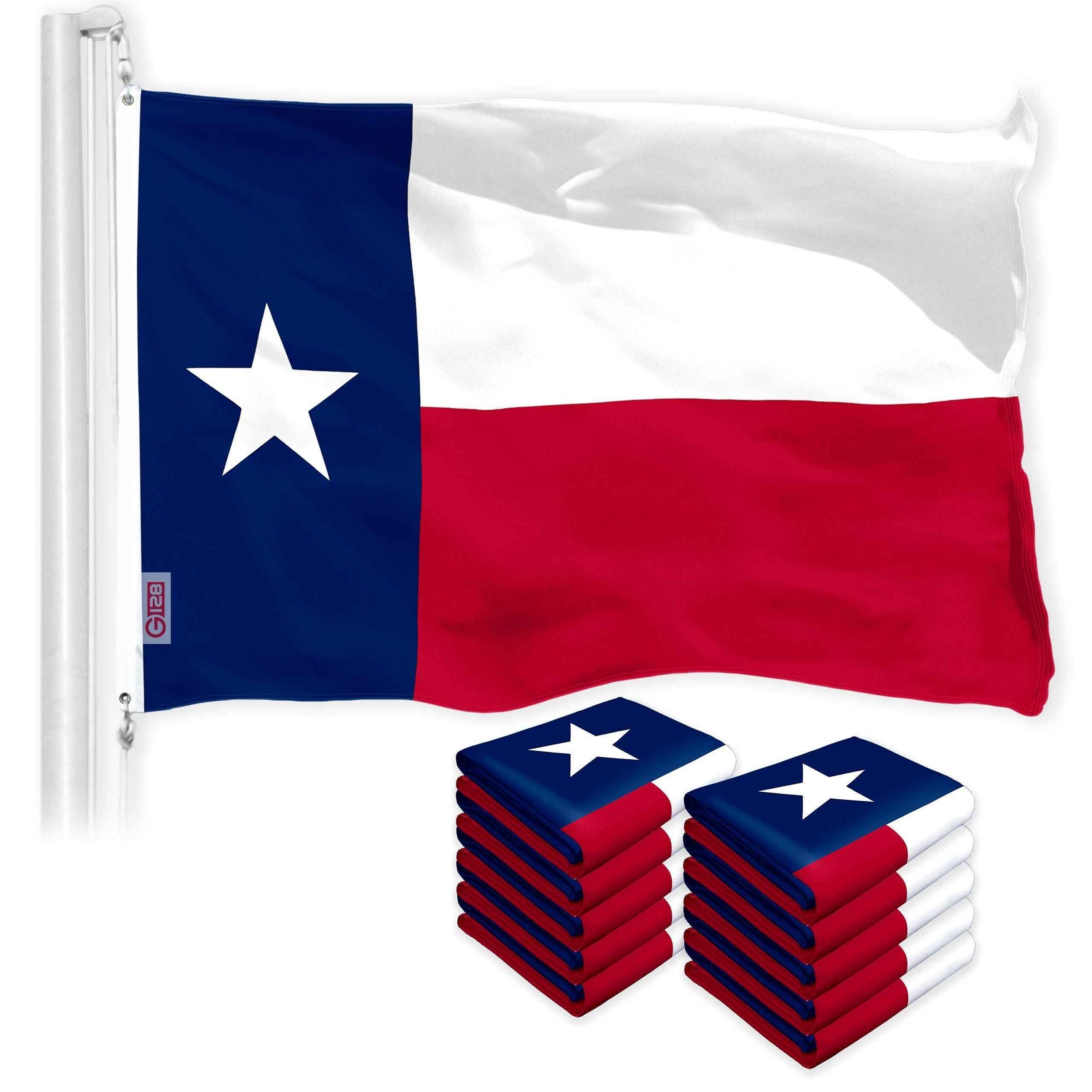 Texas TX State Flag 3x5 Ft 10-Pack 150D Printed Polyester By G128