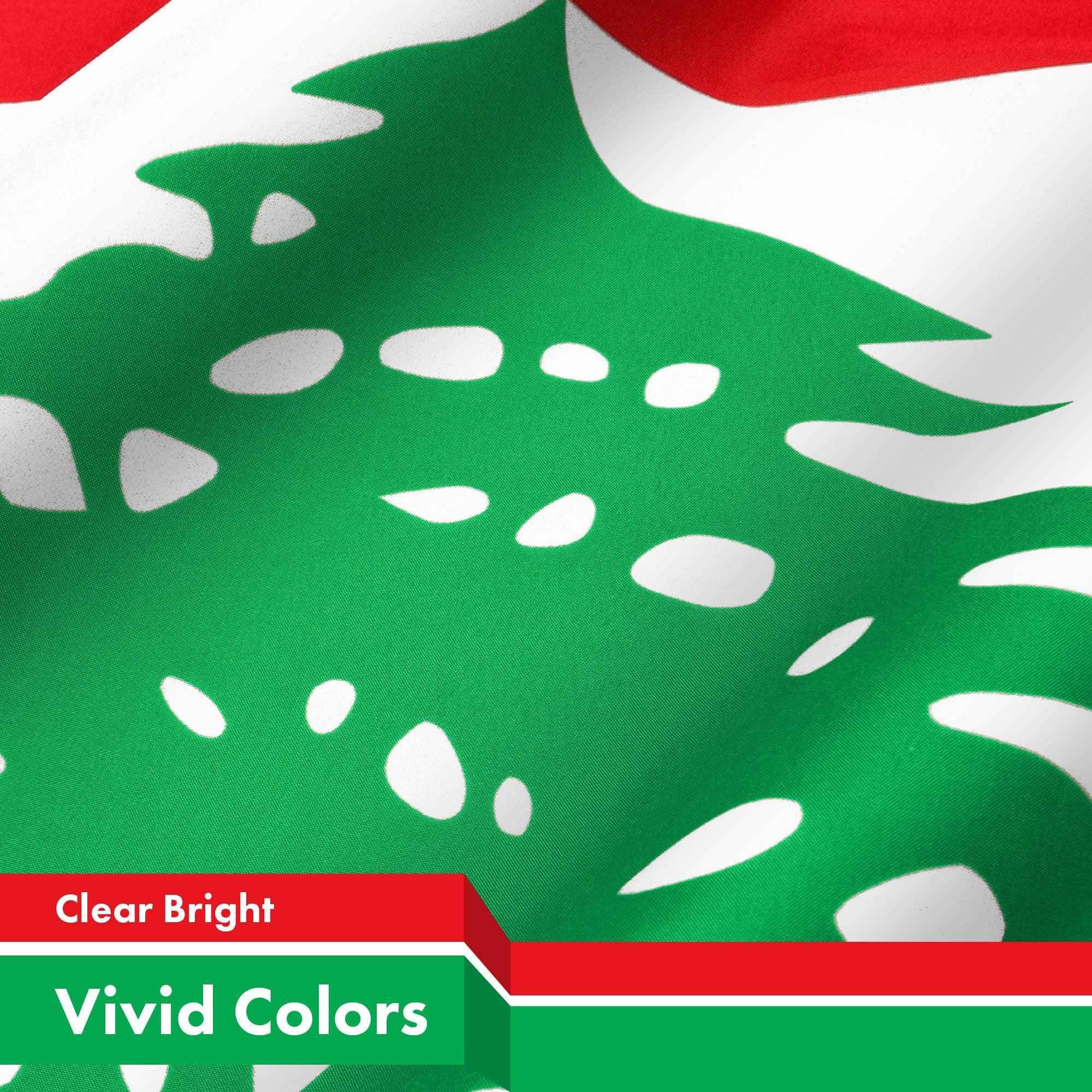 G128 3 Pack: Lebanon Lebanese Flag | 3x5 Ft | Printed 150D Polyester - Indoor/Outdoor, Vibrant Colors, Brass Grommets, Quality Polyester, Much Thicker More Durable Than 100D 75D Polyester
