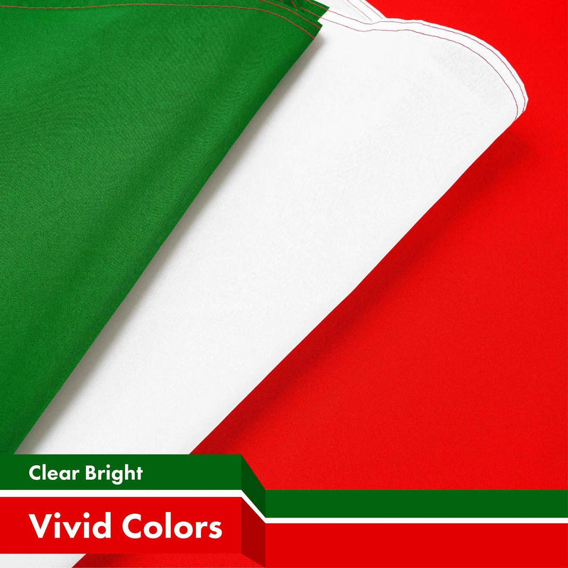 G128 Combo Pack: American USA Flag 3x5 Ft & Italy Italian Flag 3x5 Ft | Both LiteWeave Pro Series Printed 150D Polyester, 4 Corner Brass Grommets, Perfect For Balcony/Wall