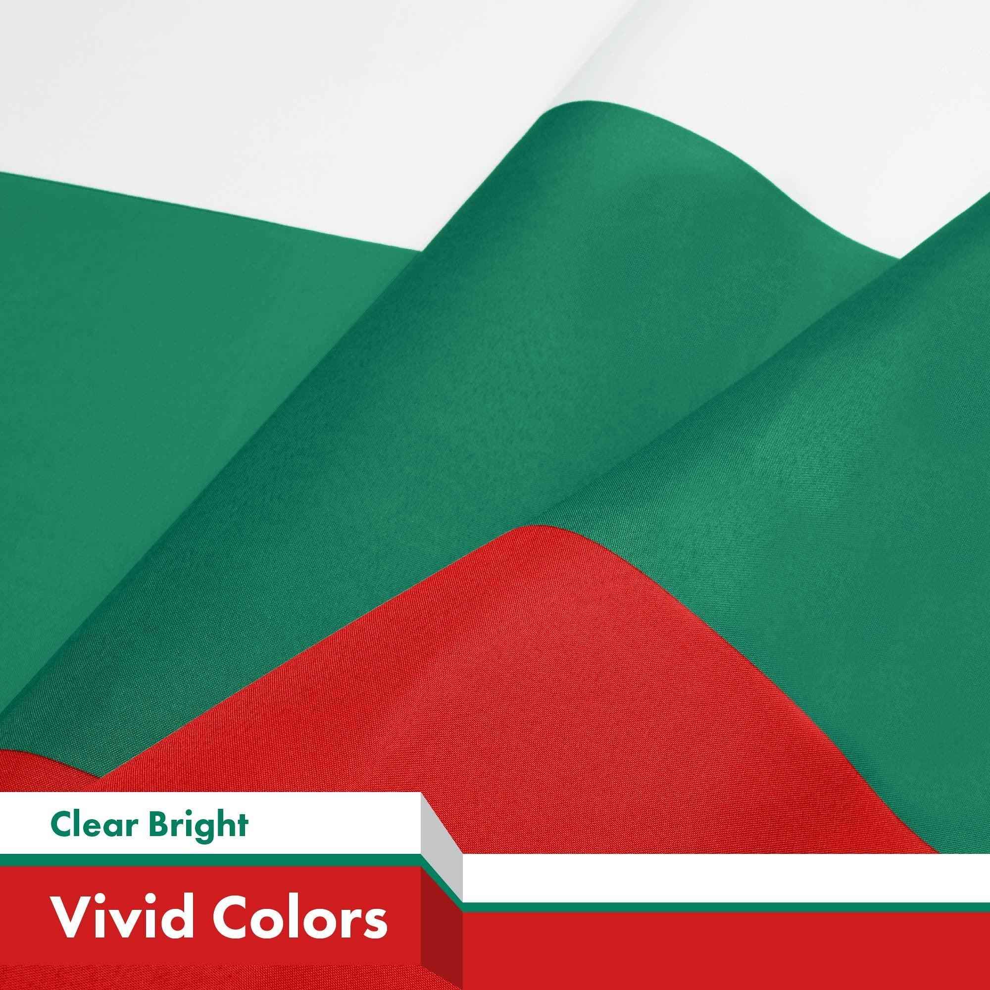 G128 5 Pack: Bulgaria Flag | 3x5 Ft | LiteWeave Pro Series Printed 150D Polyester | Country Flag, Indoor/Outdoor, Vibrant Colors, Brass Grommets, Thicker and More Durable Than 100D 75D Polyester