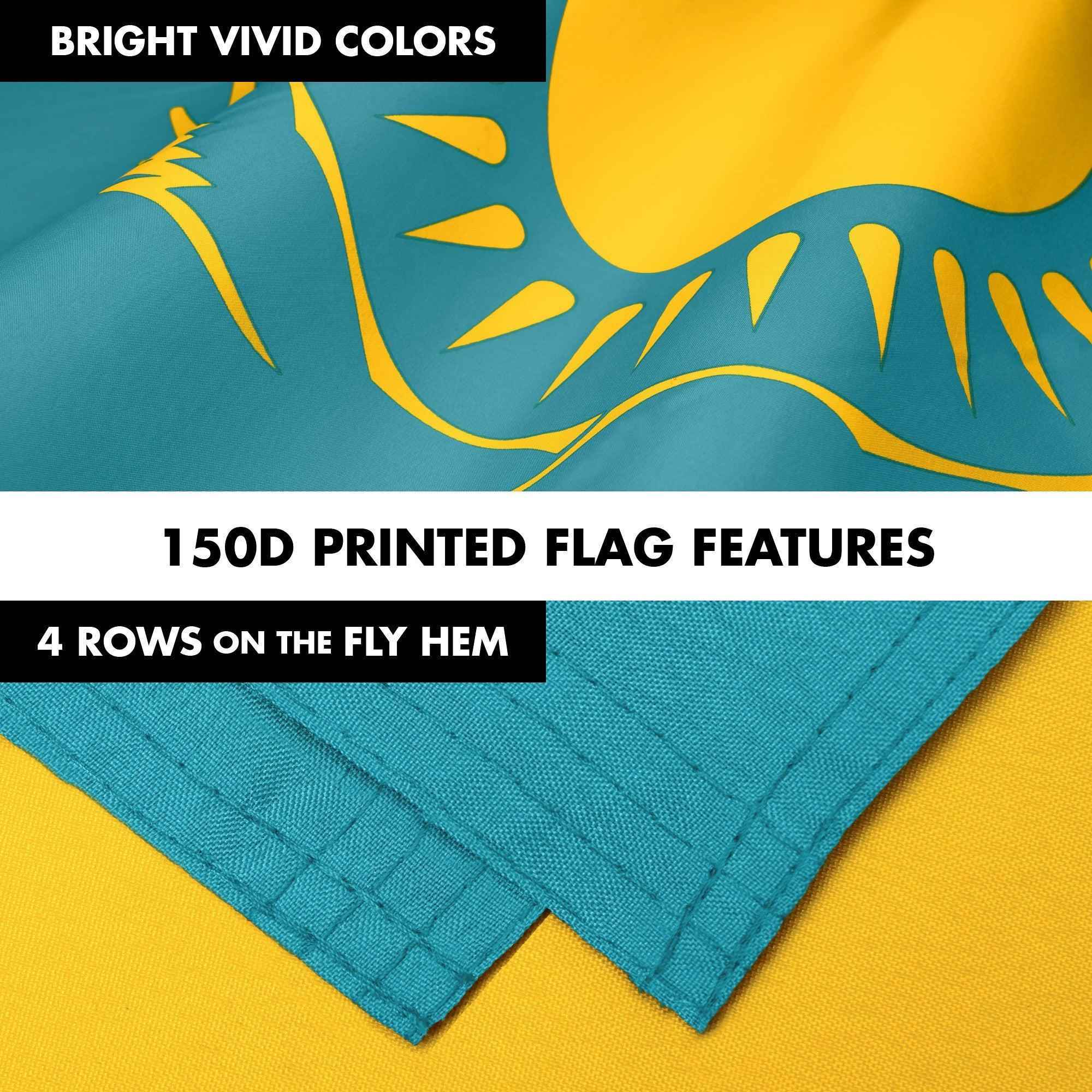 G128 Combo Pack: 6 Ft Tangle Free Aluminum Spinning Flagpole (White) & Kazakhstan Kazakhstani Flag  3x5 Ft LiteWeave Pro Series Printed 150D Polyester | Pole with Flag Included