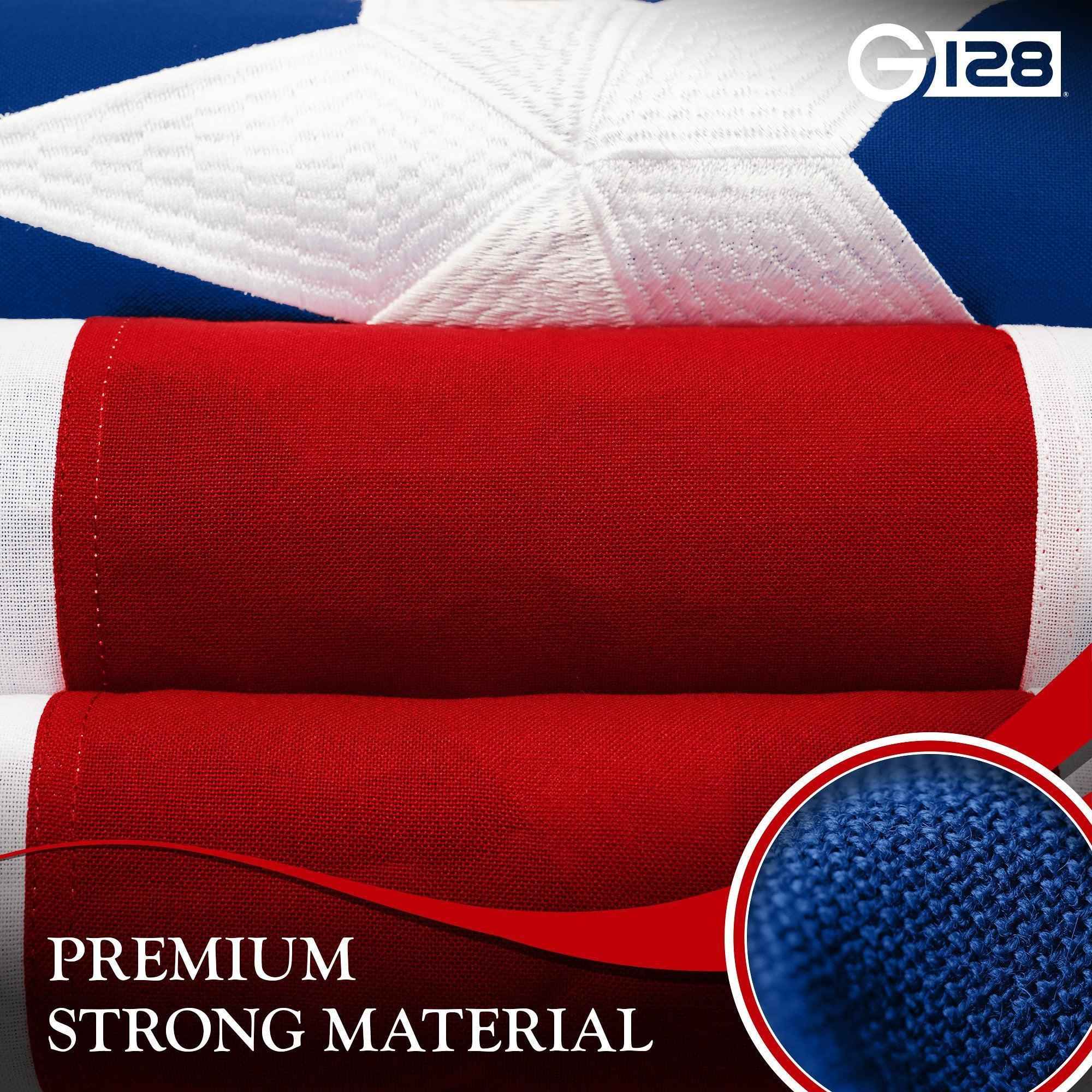 G128 3 Pack: Puerto Rico Puerto Rican Flag | 2x3 Ft | StormFlyer Series Embroidered 220GSM Spun Polyester | Embroidered Design, Indoor/Outdoor, Brass Grommets, Heavy Duty, All Weather