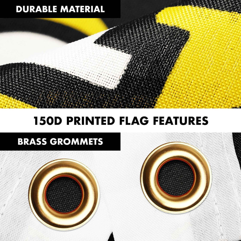 G128 Combo Pack: 6 Ft Tangle Free Aluminum Spinning Flagpole (White) & Thin Line First Responders American Flag 3x5 Ft, LiteWeave Pro Series Printed 150D Polyester | Pole with Flag Included