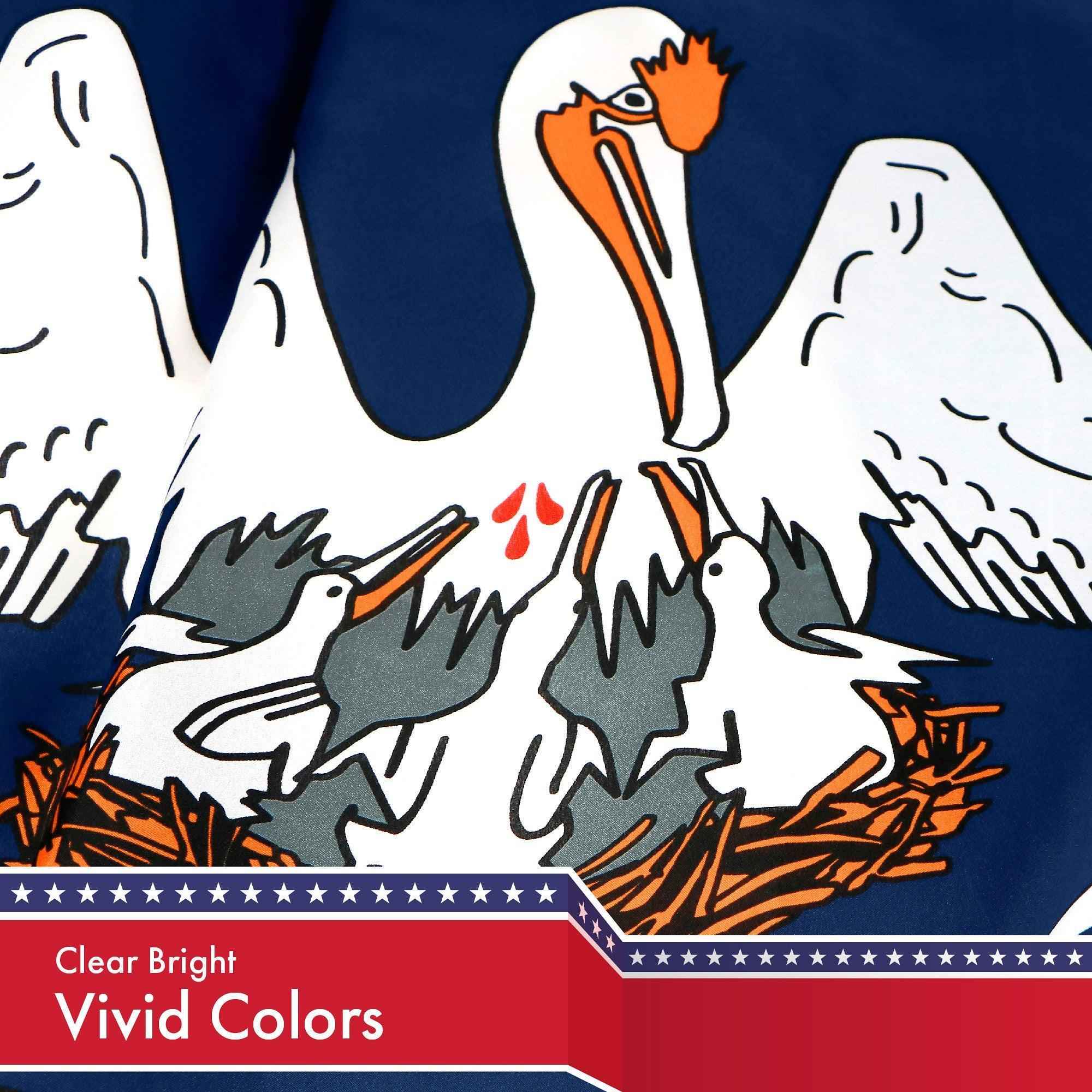 Louisiana State Flag 150D Printed Polyester 3x5 Ft