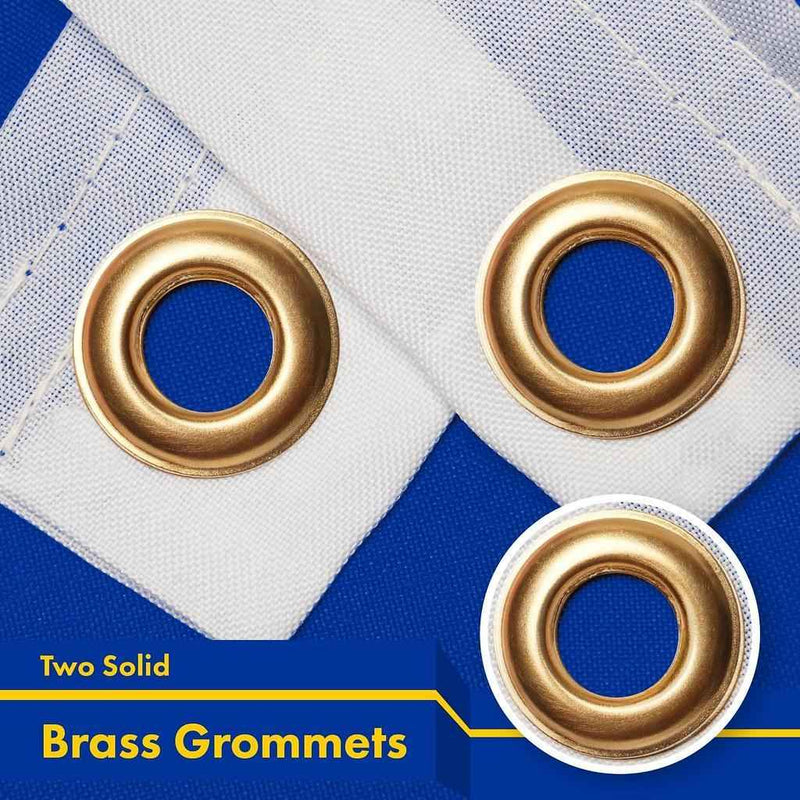 G128 Combo Pack: American USA Flag 3x5 Ft & European Union Flag 3x5 Ft, Both Printed 150D Polyester, Indoor/Outdoor, Brass Grommets