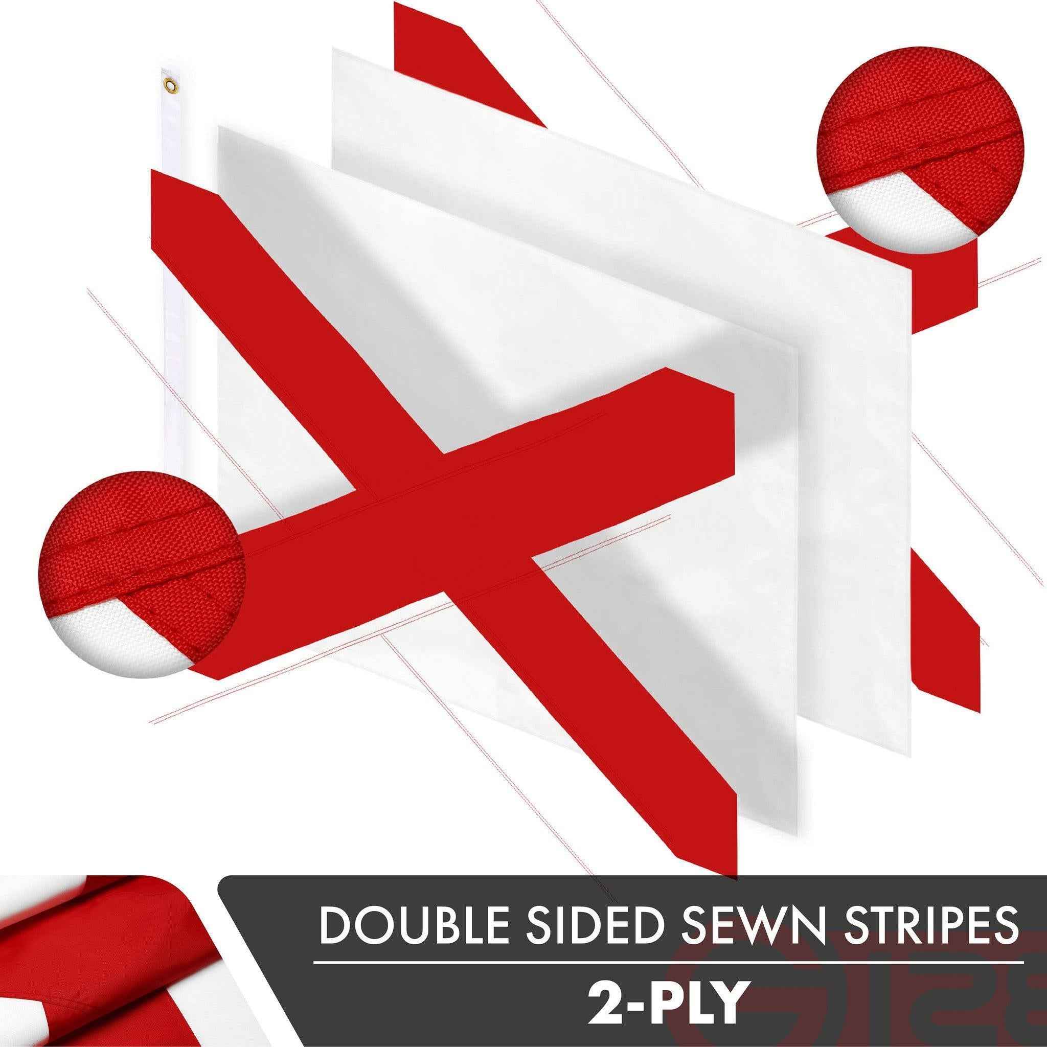 G128 Combo Pack: American USA Flag ToughWeave Series 3x5 Ft Single Sided & Alabama AL State Flag Double Sided 3x5 Ft Double ToughWeave Series | Both Embroidered Polyester, Brass Grommets