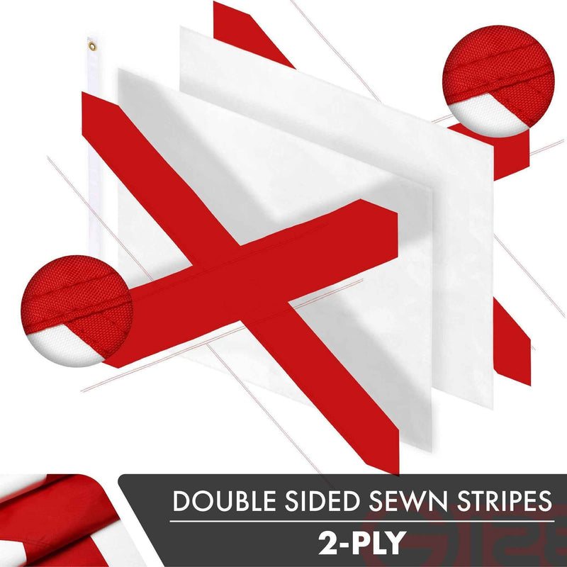 G128 Combo Pack: American USA Flag ToughWeave Series 3x5 Ft Single Sided & Alabama AL State Flag Double Sided 3x5 Ft Double ToughWeave Series | Both Embroidered Polyester, Brass Grommets