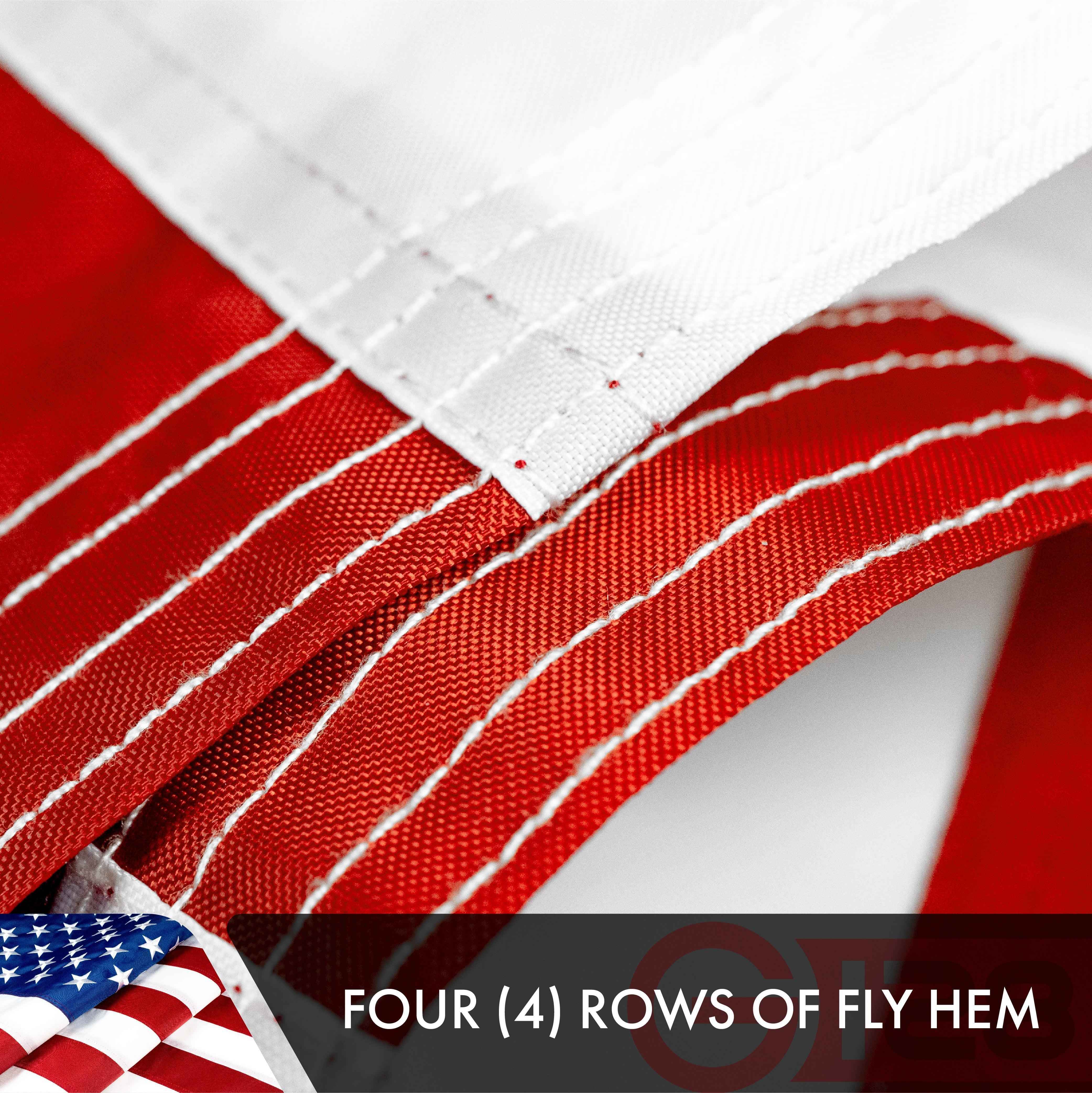 G128 Combo Pack: American USA Flag ToughWeave Series 3x5 Ft Single Sided & Alabama AL State Flag Double Sided 3x5 Ft Double ToughWeave Series | Both Embroidered Polyester, Brass Grommets