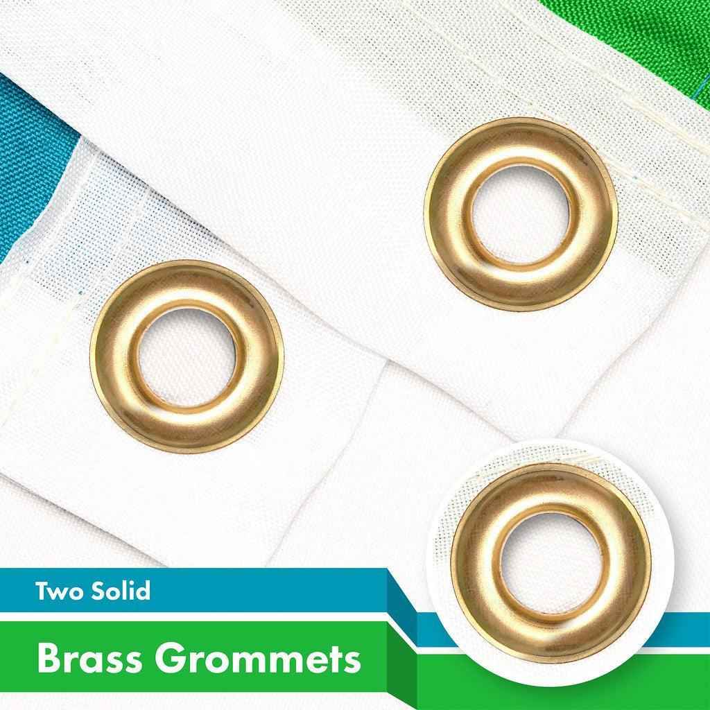 G128 Combo Pack: American USA Flag 3x5 Ft & Uzbekistan Flag 3x5 Ft, Both Printed 150D Polyester, Indoor/Outdoor, Brass Grommets