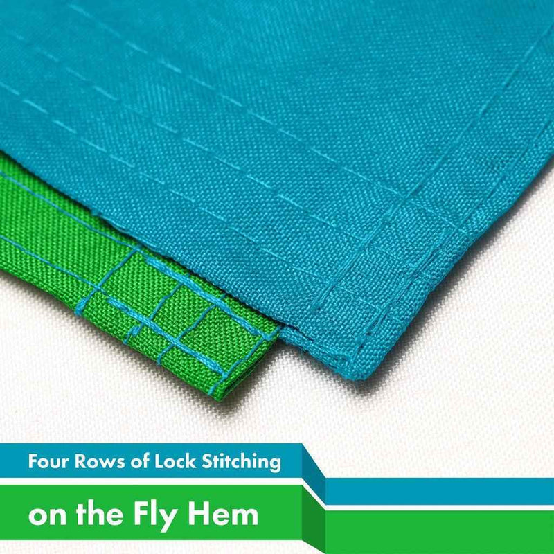 G128 Combo Pack: American USA Flag 3x5 Ft & Uzbekistan Flag 3x5 Ft, Both Printed 150D Polyester, Indoor/Outdoor, Brass Grommets