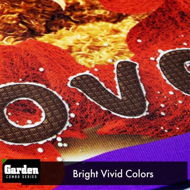 G128 Combo Pack: Garden Flag Stand Black 36x16 Inch & Garden Flag Love Toy Bear 12x18 Inch