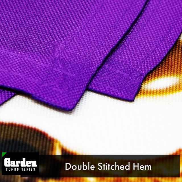 G128 Combo Pack: Garden Flag Stand Black 36x16 Inch & Garden Flag Love Toy Bear 12x18 Inch