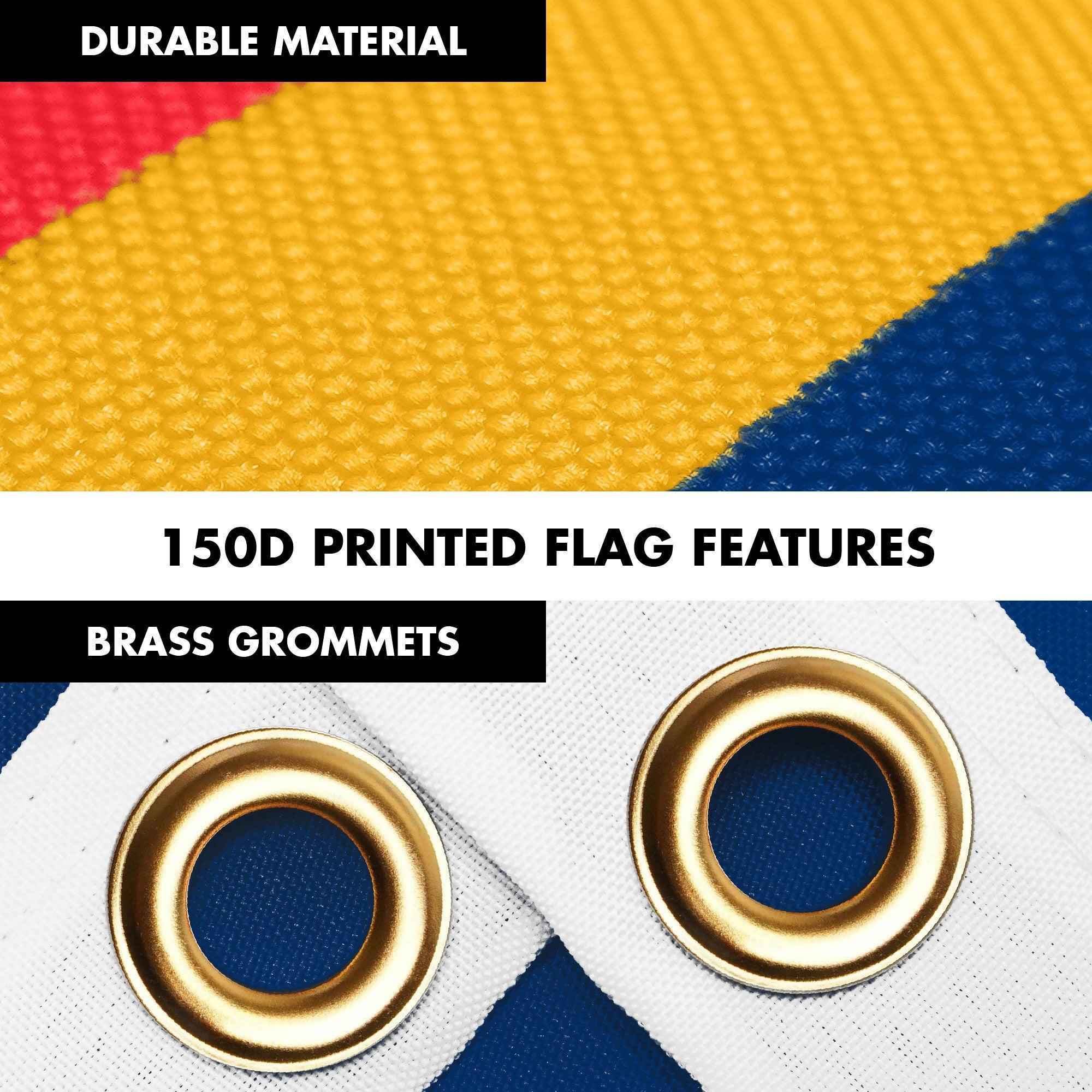 G128 Combo Pack: 6 Ft Tangle Free Aluminum Spinning Flagpole (Black) & Idaho ID State Flag 3x5 Ft, LiteWeave Pro Series Printed 300D Polyester | Pole with Flag Included