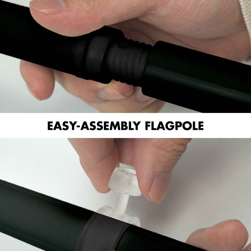 G128 Combo Pack: 6 Ft Tangle Free Aluminum Spinning Flagpole (Black) & Idaho ID State Flag 3x5 Ft, LiteWeave Pro Series Printed 300D Polyester | Pole with Flag Included