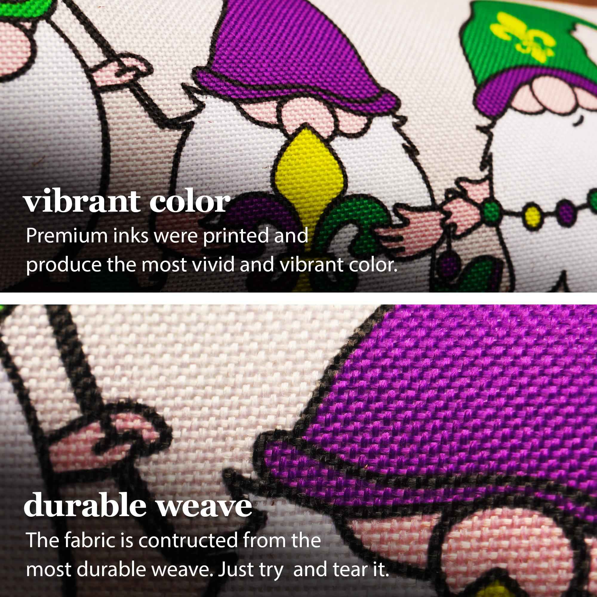 G128 Combo Pack: Garden Flag Stand Black 36 in x 16 in & Garden Flag Mardi Gras Decoration Three Gnomes 12"x18" Double-Sided Burlap Fabric