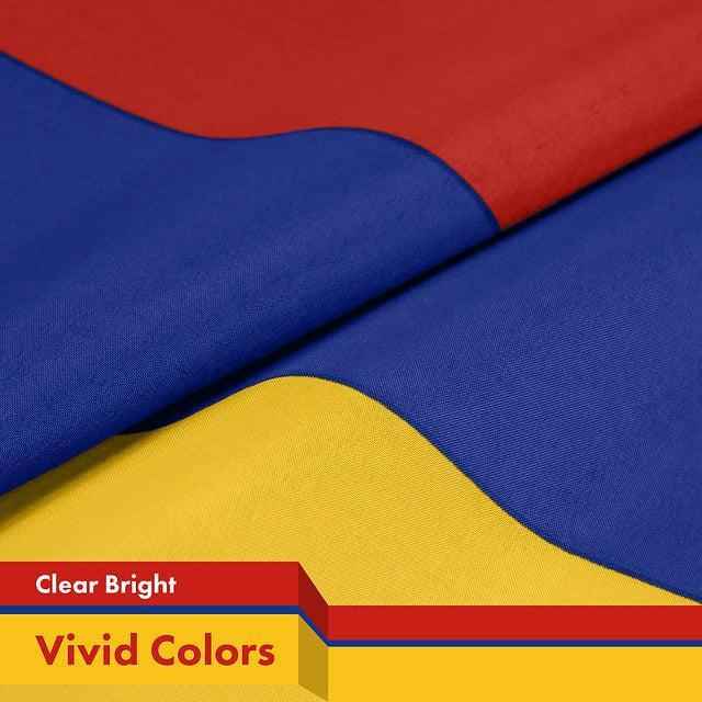 G128 Combo Pack: USA American Flag & Armenia Armenian Flag 3x5 FT Printed 150D Polyester