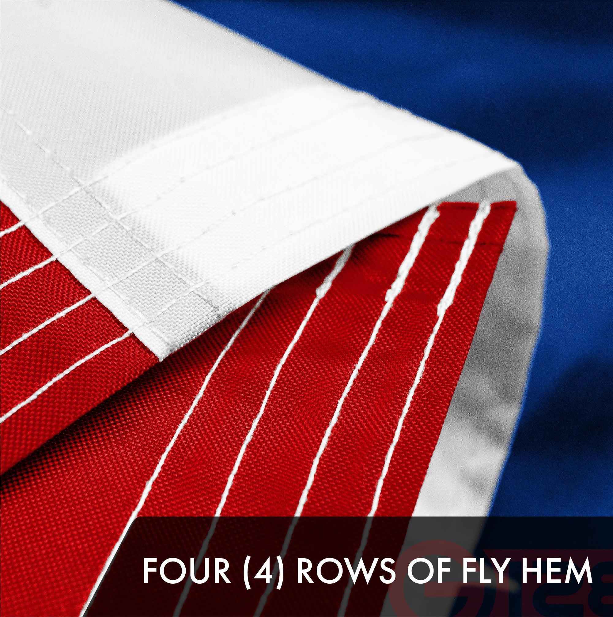 G128 5 Pack: Puerto Rico Puerto Rican Flag | 2x3 Ft | ToughWeave Series Embroidered 300D Polyester | Embroidered Design, Indoor/Outdoor, Brass Grommets