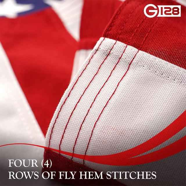 G128 Combo Pack: USA American Flag & Texas TX State 5x8 Ft Embroidered Spun Polyester, Indoor/Outdoor, Brass Grommets