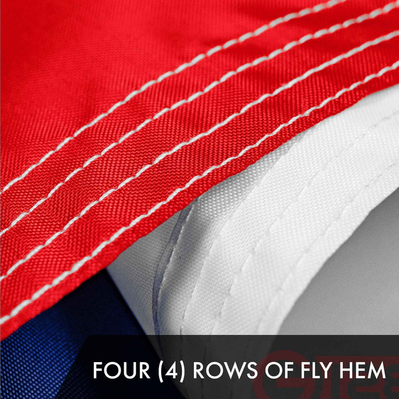 G128 Combo Pack: American USA Flag 16x24 In & Texas TX State Flag 16x24 In | Both ToughWeave Series Embroidered 300D Polyester, Embroidered Design, Indoor/Outdoor, Brass Grommets