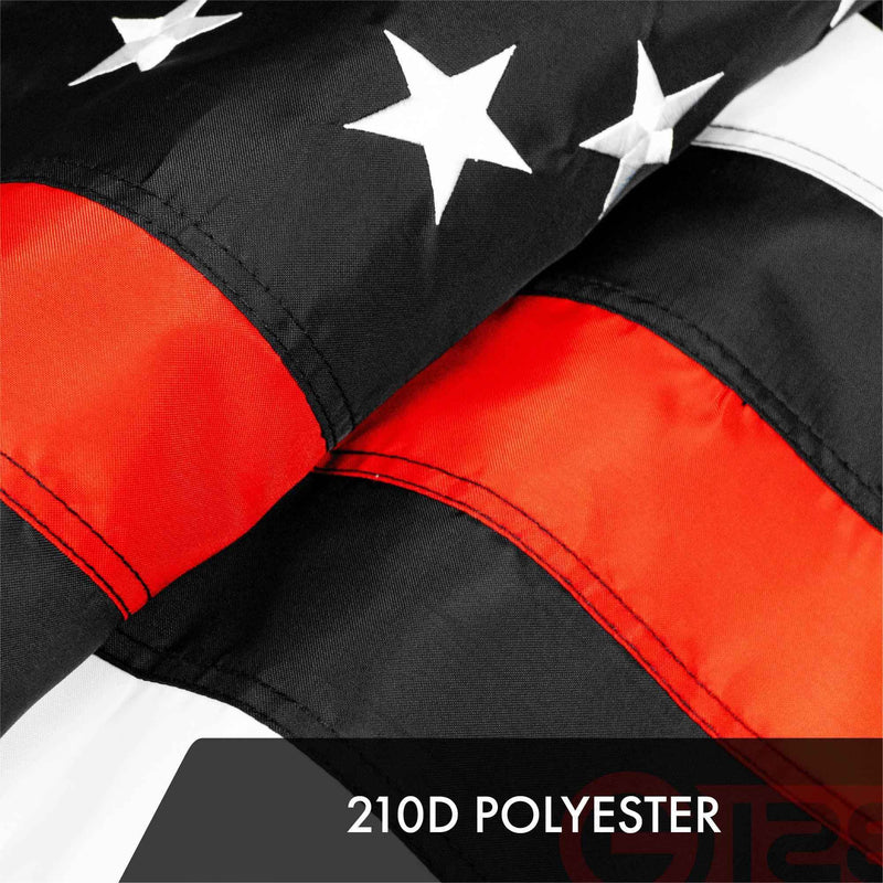Thin Red Line Flag 210D Embroidered Polyester 2x3 Ft