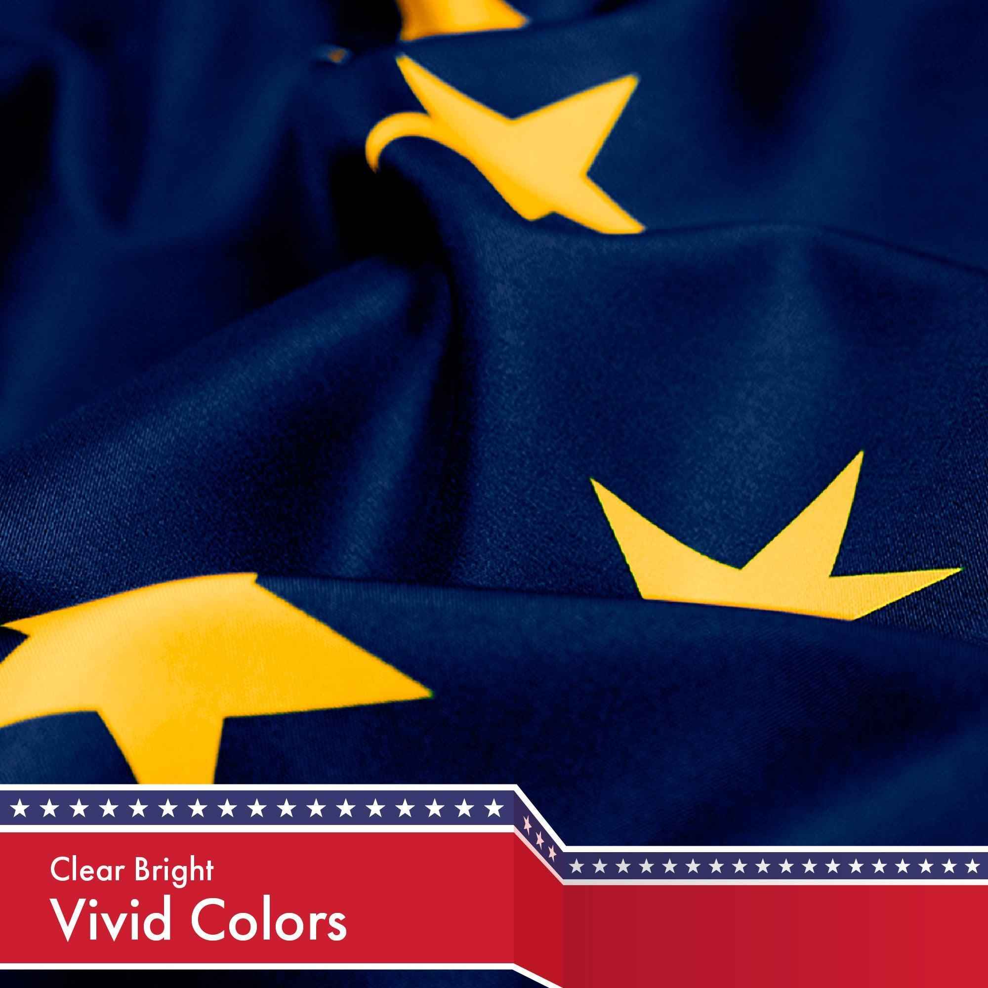 G128 Combo Pack: USA American Flag 3x5 Ft 150D Printed Stars & Alaska State Flag 3x5 Ft 150D Printed