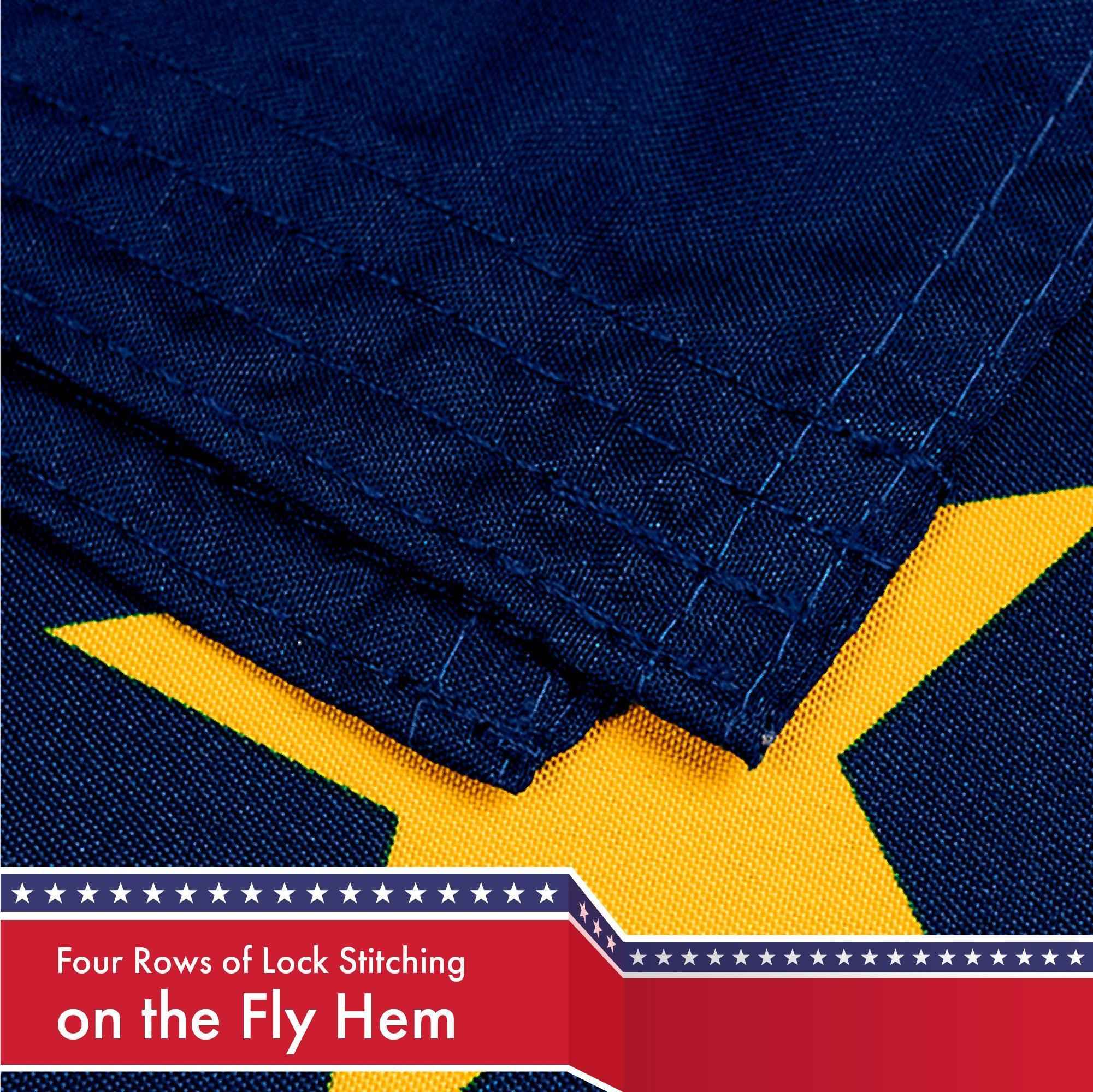 G128 Combo Pack: USA American Flag 3x5 Ft 150D Printed Stars & Alaska State Flag 3x5 Ft 150D Printed