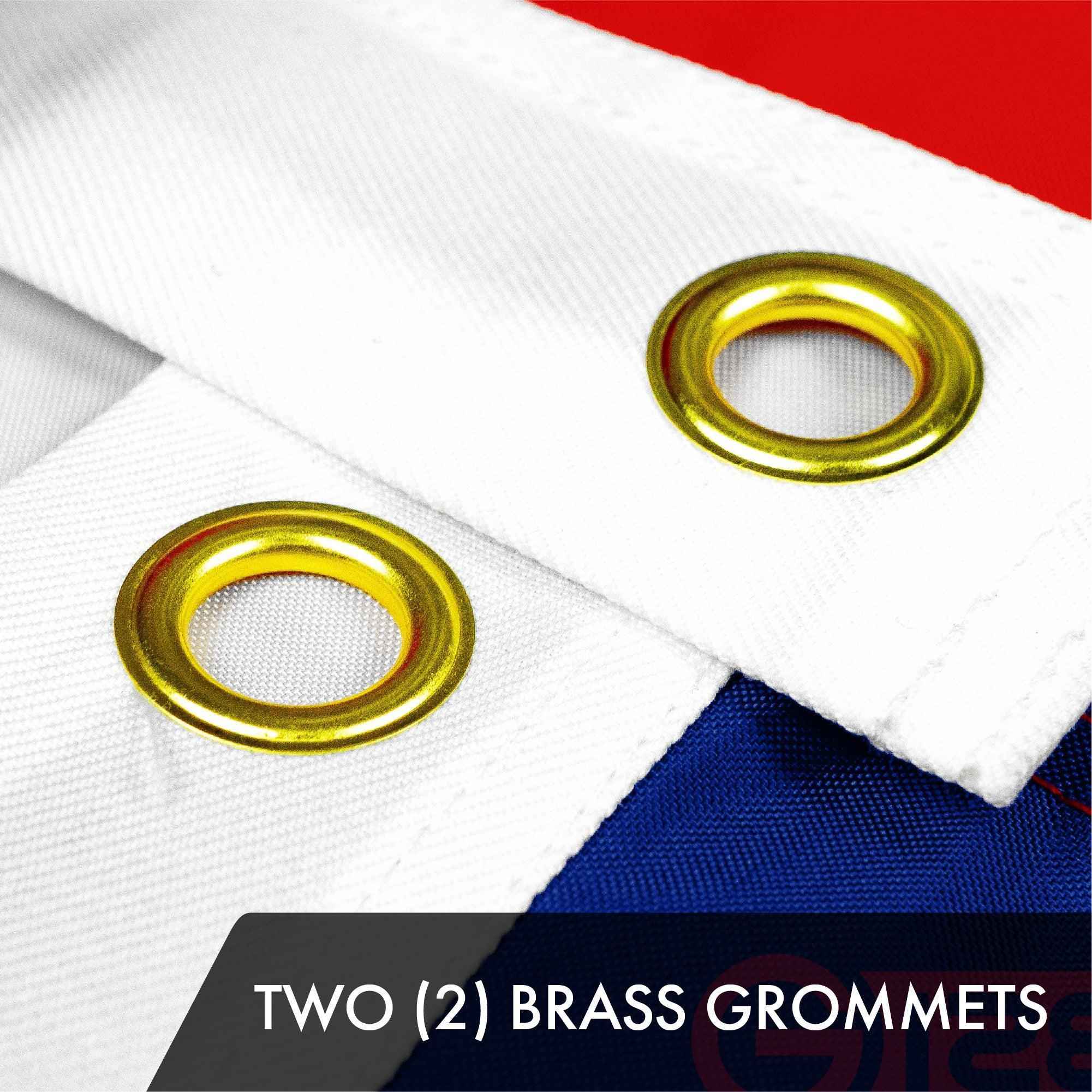 G128 10 Pack: Georgia GA State Flag | 2x3 Ft | ToughWeave Series Embroidered 300D Polyester | Embroidered Design, Indoor/Outdoor, Brass Grommets