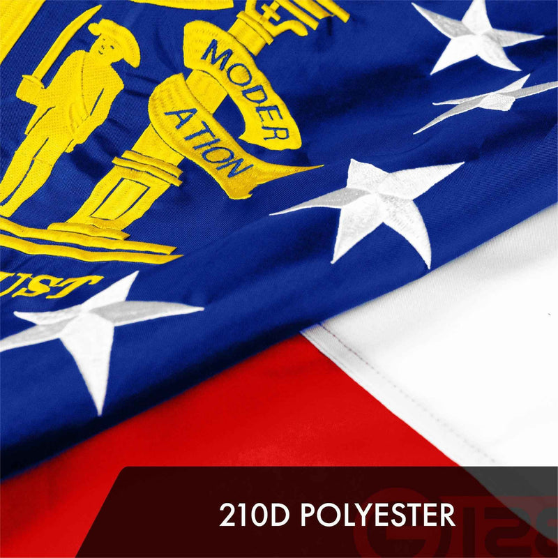 G128 10 Pack: Georgia GA State Flag | 2x3 Ft | ToughWeave Series Embroidered 300D Polyester | Embroidered Design, Indoor/Outdoor, Brass Grommets
