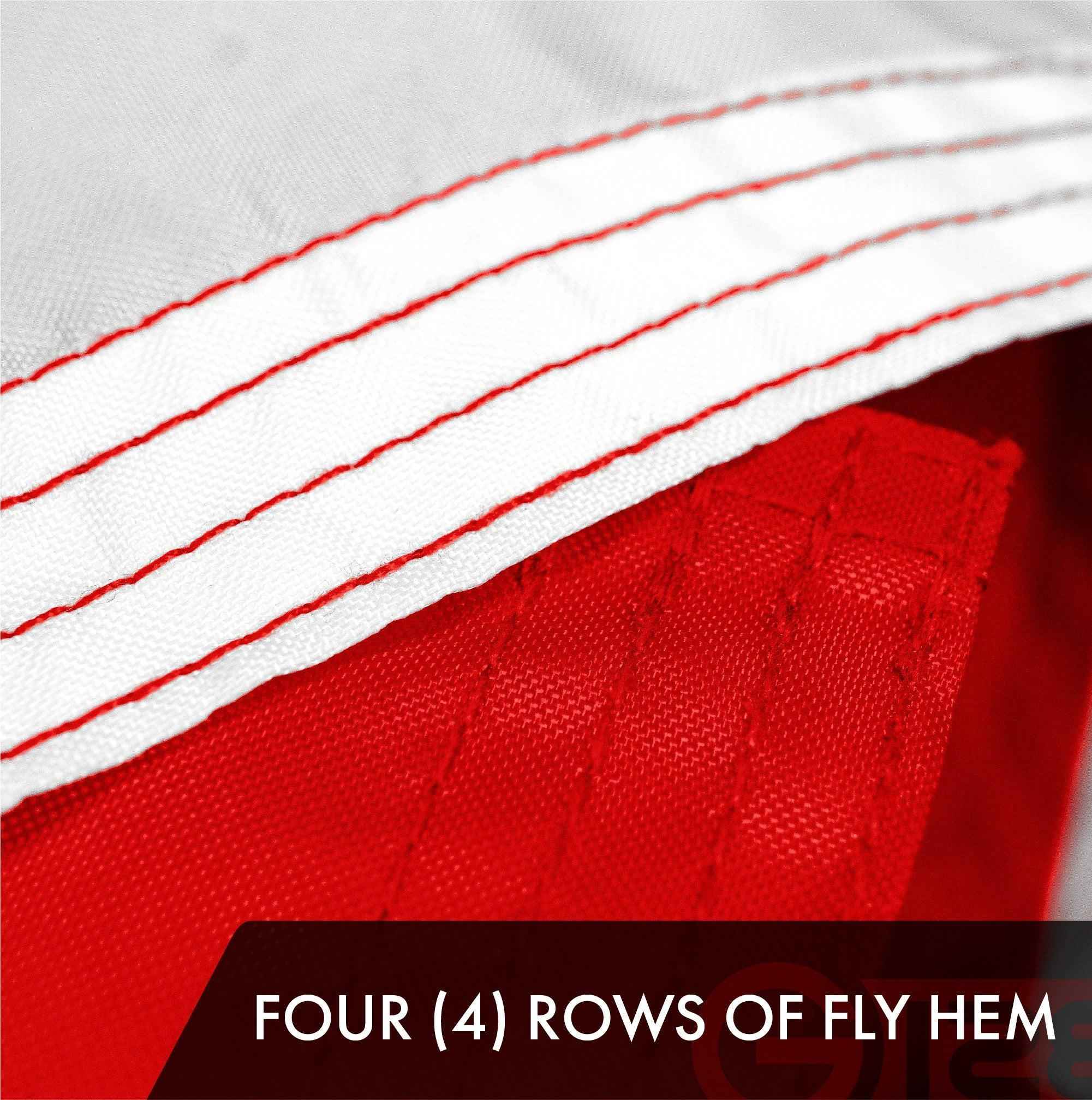 G128 10 Pack: Georgia GA State Flag | 2x3 Ft | ToughWeave Series Embroidered 300D Polyester | Embroidered Design, Indoor/Outdoor, Brass Grommets