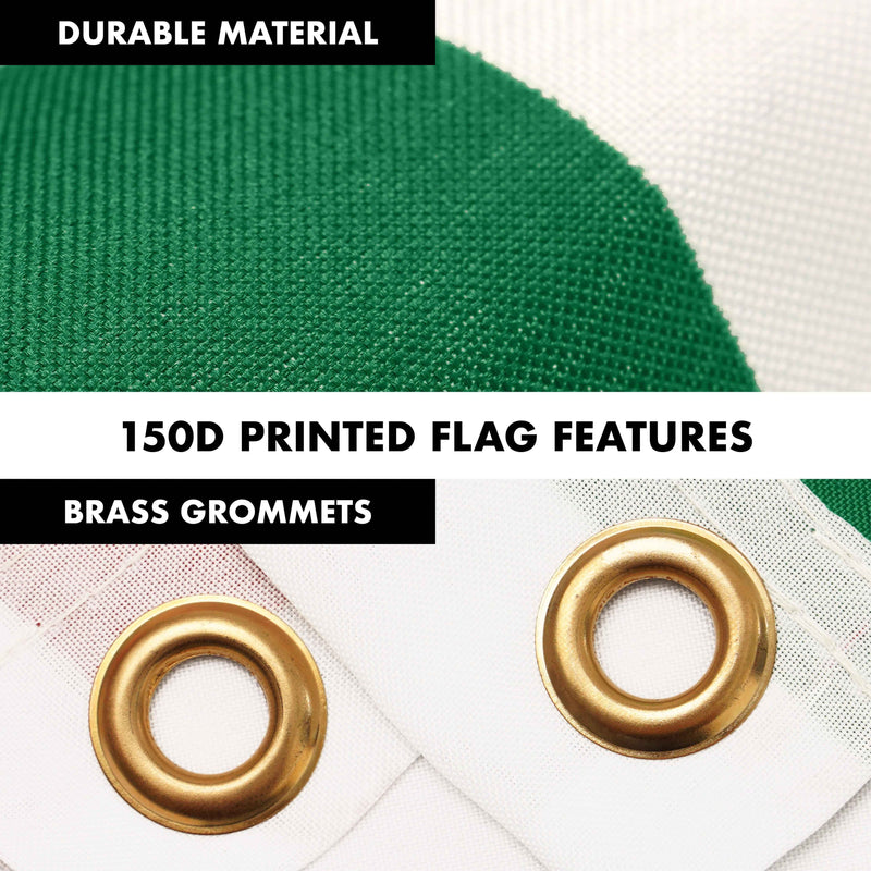 G128 Combo Pack: 6 Ft Tangle Free Spinning Flagpole (Silver) & Hungary Flag 3x5 Ft Printed 150D Polyester, Brass Grommets (Flag Included) Aluminum Flag Pole